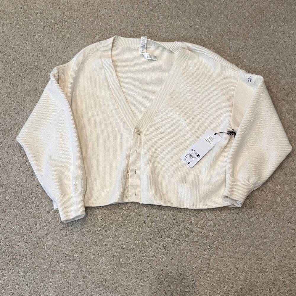 NWT ALO Scholar Cardigan Sweater - Ivory--Small